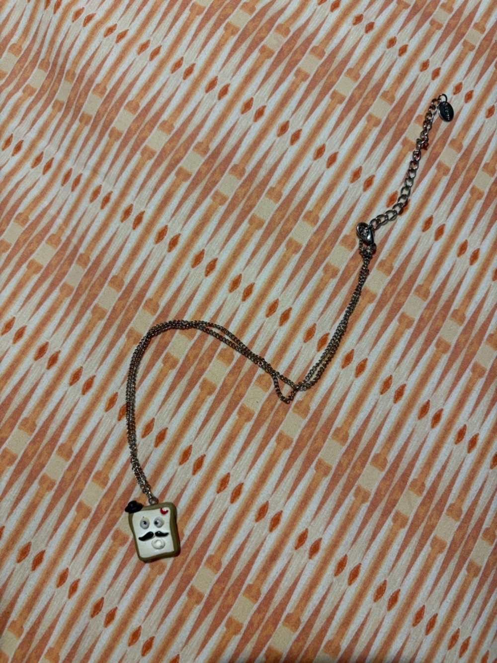 Vintage Claire's Black and White French Toast Face Necklace